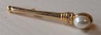 Gouden broche met parel vintage, Ophalen of Verzenden