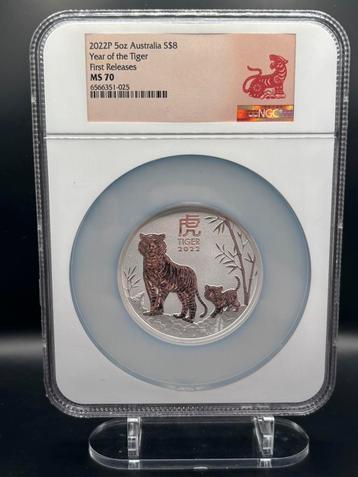 5oz Lunar III year of the tiger 2022 NGC MS70 slab beschikbaar voor biedingen