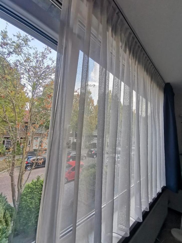 Witte Vitrage 170Lx350B, Huis en Inrichting, Stoffering | Gordijnen en Lamellen, Gebruikt, 150 tot 200 cm, 200 cm of meer, Wit