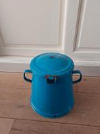 blauwe emaille vetpot ketel reuselpot, Antiek en Kunst, Antiek | Emaille, Ophalen of Verzenden