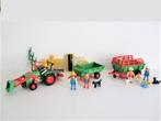 playmobil tractor 3500-aanhanger 3501-hooiwagen3451 vintage, Kinderen en Baby's, Speelgoed | Playmobil, Complete set, Gebruikt