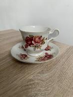 Queen Anne, Kop en Schotel met Bloemen, Antiek en Kunst, Ophalen of Verzenden