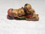 Vintage houten boeddha beeldje, Ophalen of Verzenden
