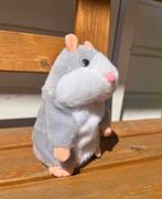 Napratende hamster grijs - pratende knuffel geluid & beweegt, Kinderen en Baby's, Speelgoed | Knuffels en Pluche, Ophalen of Verzenden