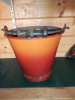 Antieke Oranje Emaille Emmer, Antiek en Kunst, Antiek | Emaille, Ophalen of Verzenden