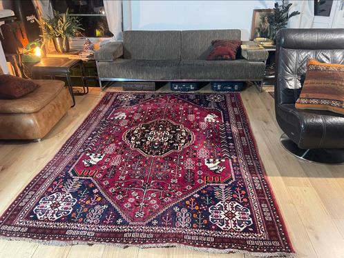  handgeknoopt vintage perzisch Ghashghai Tapijt 248 𝐗182 cm, Huis en Inrichting, Stoffering | Tapijten en Kleden, Gebruikt, 150 tot 200 cm