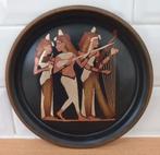 Egyptisch wandbord met 3 muzikanten. Diameter: 17 cm., Antiek en Kunst, Antiek | Wandborden en Tegels, Ophalen of Verzenden
