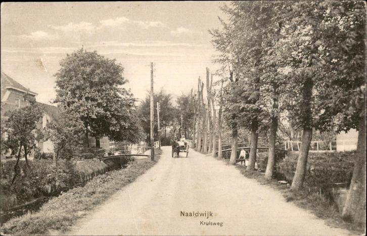 Naaldwijk Kruisweg Paard en wagen uitg J. Snijdoodt, Verzamelen, Ansichtkaarten | Nederland, Gelopen, Zuid-Holland, Voor 1920