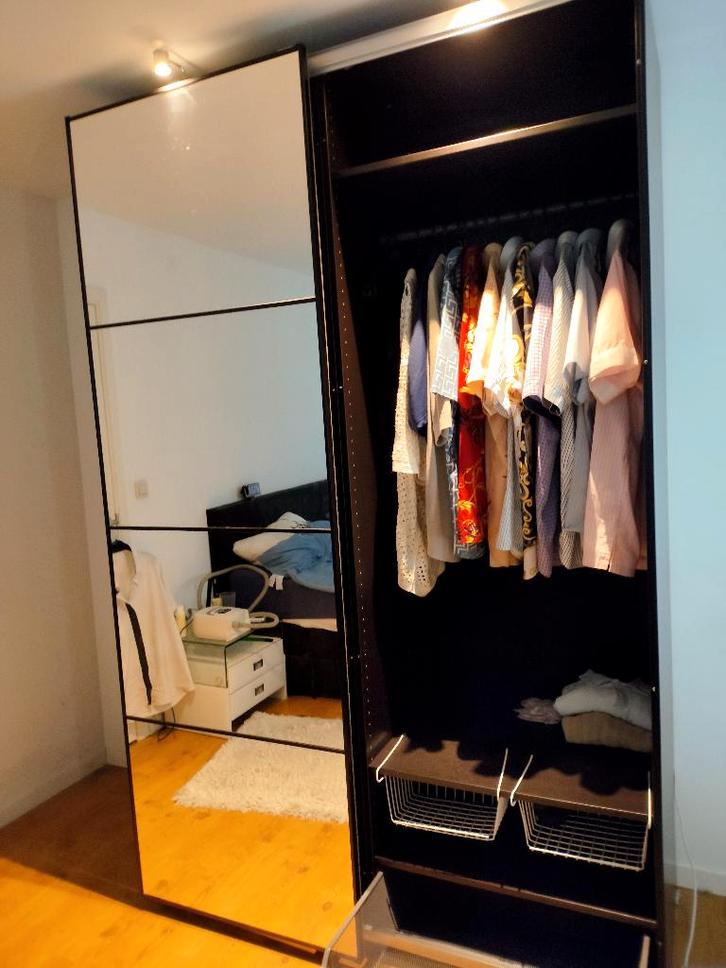 Grote Luxe Ikea PAX Kleerkast in antraciet MDF, Huis en Inrichting, Kasten | Kledingkasten, Zo goed als nieuw, 200 cm of meer