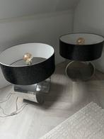 Designer Lampen met crocodile kap 2 stuks op zilveren voet, Ophalen, Zo goed als nieuw, Minder dan 100 cm