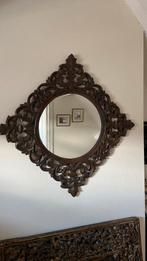 Spiegel vierkant hout, Huis en Inrichting, Woonaccessoires | Spiegels, Ophalen, Vierkant, Zo goed als nieuw, Minder dan 100 cm