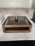 Salontafel Eleonora Liam – 95x95 cm - Donkerbruin hout, Ophalen, Vierkant, 50 tot 100 cm, Minder dan 50 cm