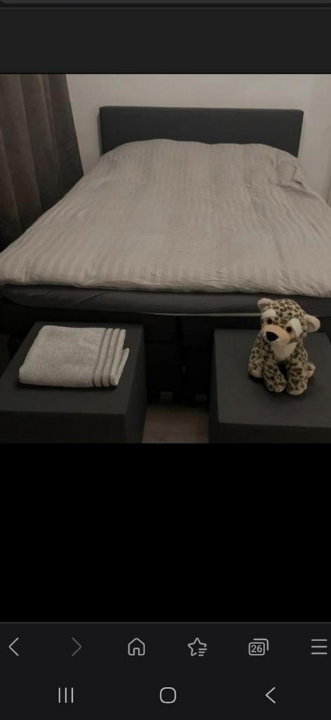 Arendal Kvadrat Karlsson Boxspring -  160x200, Huis en Inrichting, Slaapkamer | Bedden, Zo goed als nieuw, Tweepersoons, 160 cm