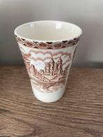 Vintage Petrus Regout Mok Brits Kasteel Decor Holland Bruin, Ophalen of Verzenden