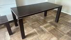 Eettafel donkerbruin hout look, Huis en Inrichting, Ophalen, Gebruikt, 50 tot 100 cm, 150 tot 200 cm