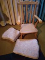 Blank eiken stoel, neemt weinig ruimte in - stevige kussens, Huis en Inrichting, Stoelen, Ophalen, Gebruikt, Overige kleuren, Blank eiken stoel met stoffen kussens