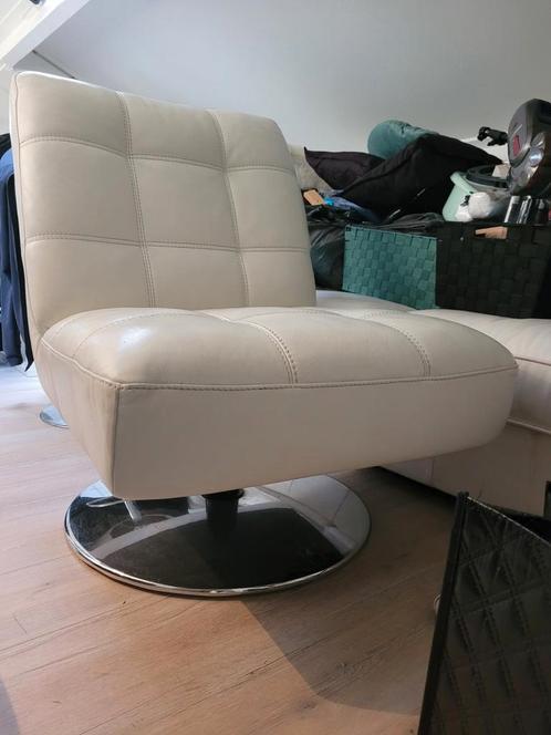 Heerlijk zittende lederen draaistoel, Huis en Inrichting, Fauteuils, Gebruikt, 75 tot 100 cm, Ophalen