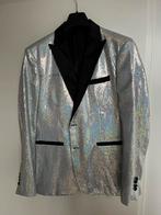 Paillettencolbert zilver, Verzenden, Zo goed als nieuw, Maat 52/54 (L), Grijs