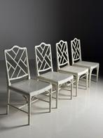 4x Faux Bamboo stoel wit vintage