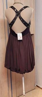 Elegante bruine jurk - Maat S , L, Bruin, Nieuw, Ophalen of Verzenden, London