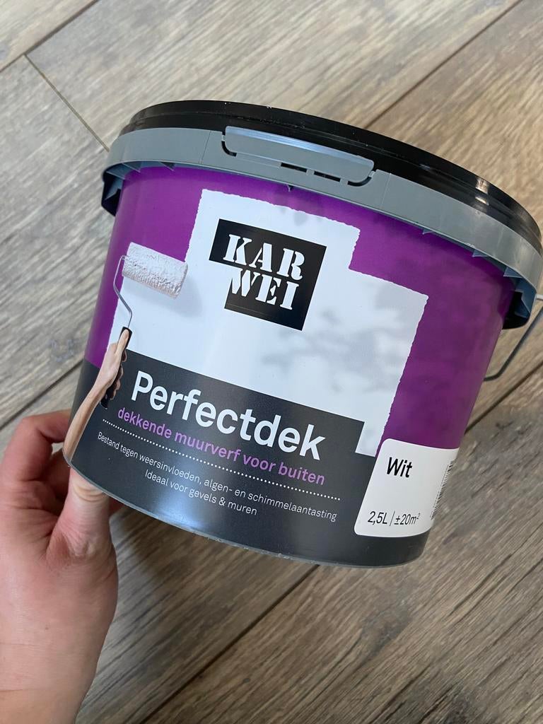 Perfectdek buiten verf wit - Nieuw - dichte pot verf, Ophalen of Verzenden, Nieuw, Wit