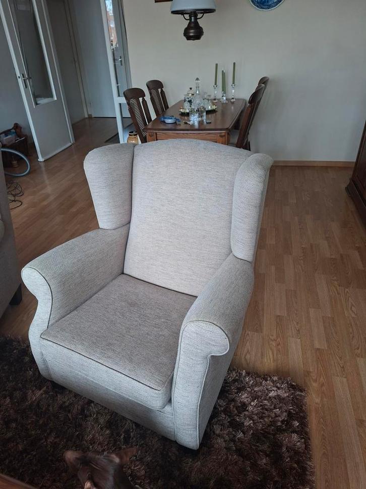 2 Overcomplete Fauteuils - Lichte Gebruikssporen, Huis en Inrichting, Fauteuils, Gebruikt, Stof, 75 tot 100 cm, 75 tot 100 cm