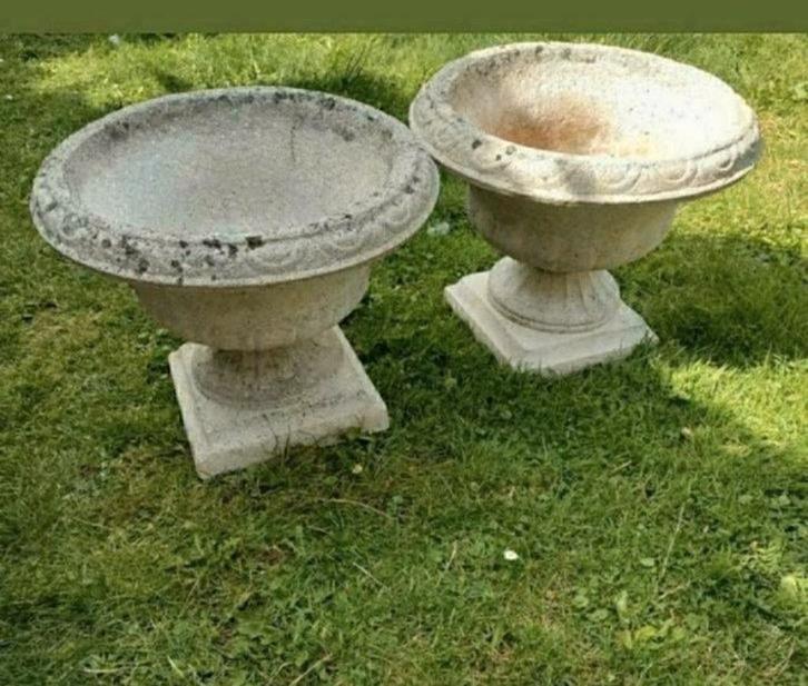 TUINVAAS,beton,Bloembak,Bloempot,Tuinornament,Engels, Tuin en Terras, Bloembakken en Plantenbakken, Zo goed als nieuw, Steen, Binnen