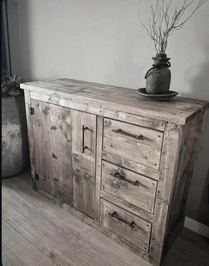 ~Stoer Sober landelijk Houten Wandmeubel/Dressoir/Ladenkast~, Huis en Inrichting, Woonaccessoires | Overige, Zo goed als nieuw