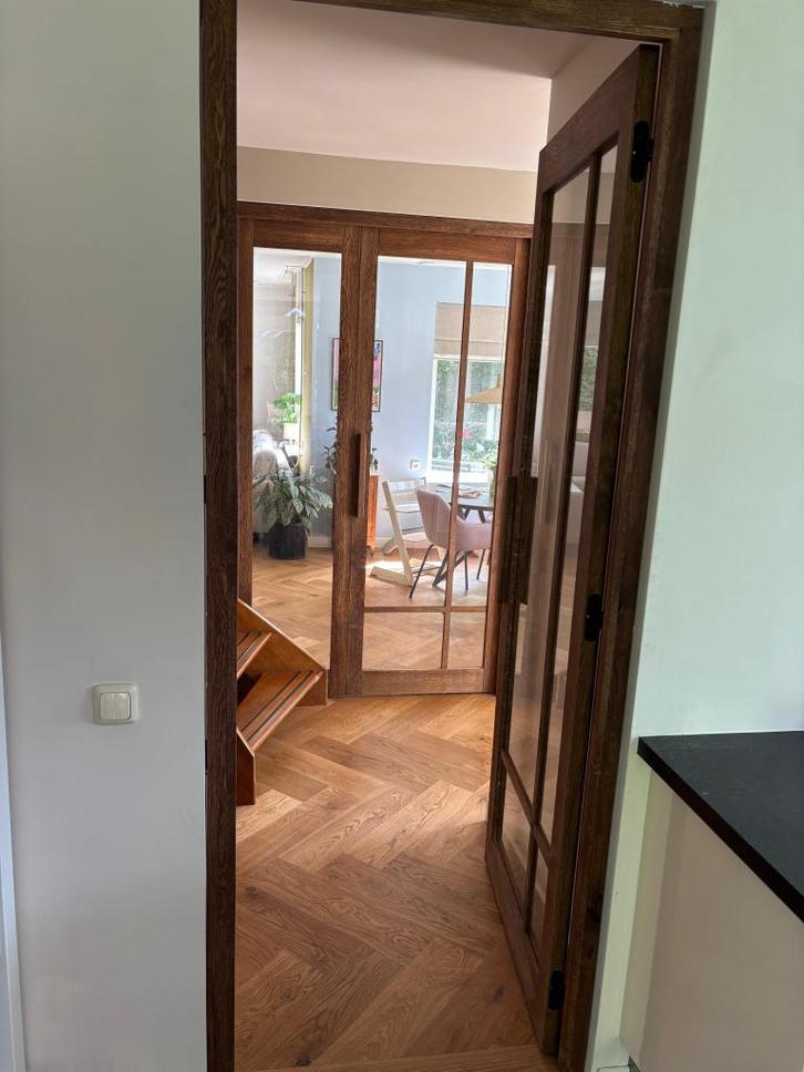 Eikenhouten (glas) deuren en kozijnen, snel geleverd!, Doe-het-zelf en Verbouw, Deuren en Horren