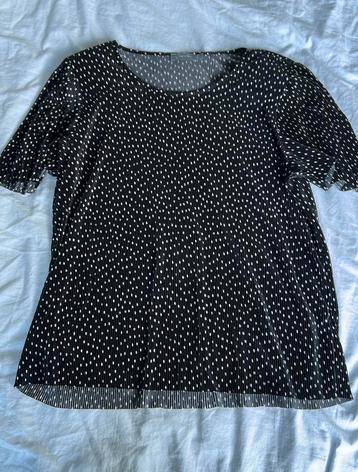 Zwart shirt met witte stippen van Geisha, maat XL/42. beschikbaar voor biedingen