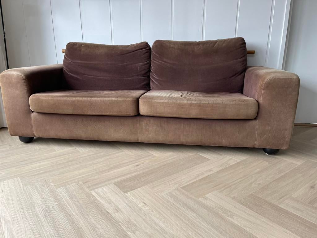 Gratis afhalen…Zitbank bruin corduroy 225*90*85(h), Ophalen of Verzenden, Gebruikt, 75 tot 100 cm, 200 tot 250 cm