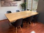 Massief eiken tafel met kruispoot 120x220, Ophalen, 100 tot 150 cm, Eikenhout, 200 cm of meer