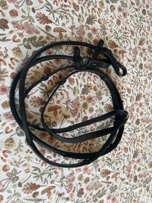 Leren Teugels Dressuur Epplejeck Zwart, Dieren en Toebehoren, Paarden en Pony's | Hoofdstellen en Tuigage, Zo goed als nieuw, Dressuur