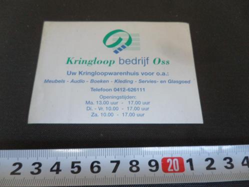 sticker kringloop bedrijf oss meubels audio boeken kleding, Verzamelen, Stickers, Zo goed als nieuw, Bedrijf of Vereniging, Ophalen