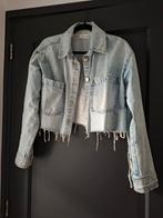 Zara spijkerjasje met rafels - Maat M, Kleding | Dames, Maat 38/40 (M), Blauw, Zara, Ophalen of Verzenden