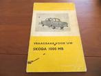 Vraagbaak Skoda 1000 MB vanaf 1965, Ophalen of Verzenden