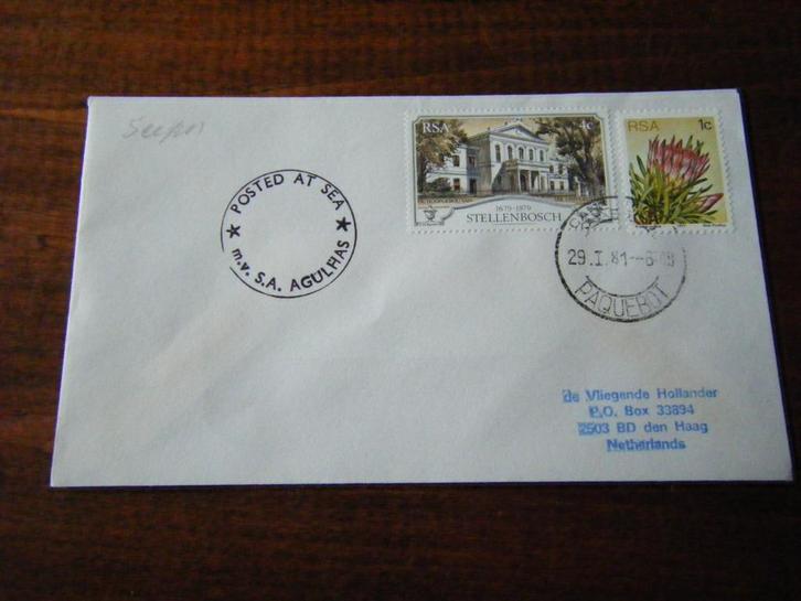 N35 - m.s. S.A. Odulhas - Schip - Zuid-Afrika, Postzegels en Munten, Brieven en Enveloppen | Buitenland, Envelop, Ophalen of Verzenden