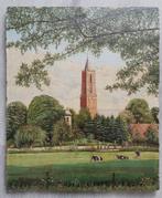 Zicht op Amerongen - met Andries kerk en weide - 1934, Antiek en Kunst, Kunst | Schilderijen | Klassiek, Ophalen of Verzenden