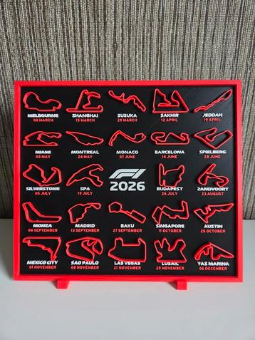 3d Formule 1 kalender 2026 - 25cm beschikbaar voor biedingen