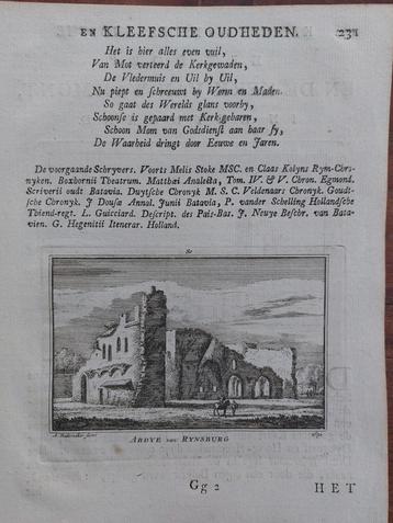 80 / Abdye van Rijnburg Gravure A. Rademaker uit 18e eeuw beschikbaar voor biedingen