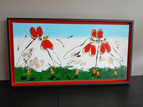 C.M Leushuis Tok 30 x 60 cm in lijst, Antiek en Kunst, Kunst | Schilderijen | Modern, Ophalen of Verzenden