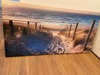 Canvas schilderij duinen, strand, zee 120x60, Ophalen of Verzenden, Zo goed als nieuw, Schilderij