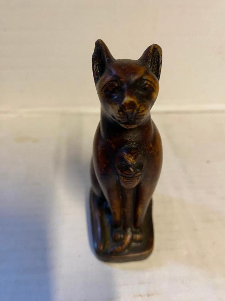 Egyptisch Beeldje van Godin Bastet, Verzamelen, Beelden en Beeldjes, Gebruikt, Dier, Ophalen of Verzenden