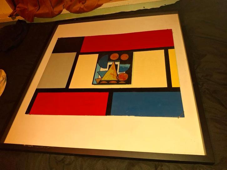 een pracht eiken paneel van Barend .M kopie Mondriaan, Antiek en Kunst, Kunst | Schilderijen | Abstract, Ophalen