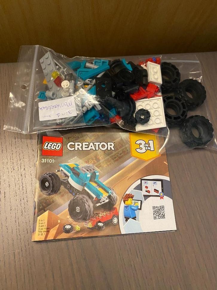 Lego 31101 Monstertruck, Kinderen en Baby's, Speelgoed | Duplo en Lego, Zo goed als nieuw, Lego, Complete set, Ophalen of Verzenden