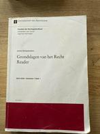Grondslagen van het Recht Reader - UvA, Ophalen of Verzenden, Alpha, Gelezen, WO