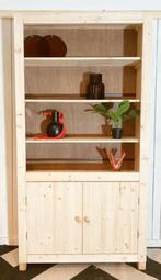 showmodel ,massief blankhouten boekenkast met deuren, Ophalen, Met deur(en), 100 tot 150 cm, Nieuw