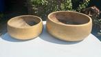 Pottery pots goudkleurige binnen pot, Rond, Binnen, Zo goed als nieuw, Aardewerk