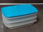 Tupperware trio beleg / vleeswaren doos blauw, Huis en Inrichting, Keuken | Tupperware, Ophalen of Verzenden, Blauw, Schaal