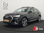 Audi Q3 Sportback 45 TFSI e S Line Plug In Hybrid 245pk PHEV, Auto's, Stof, Gebruikt, Adaptive Cruise Control, Zwart